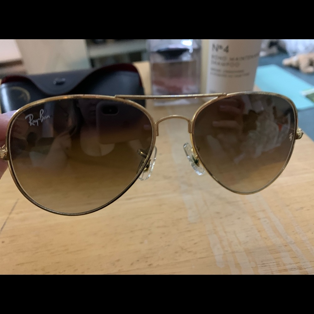Gold RayBans with case